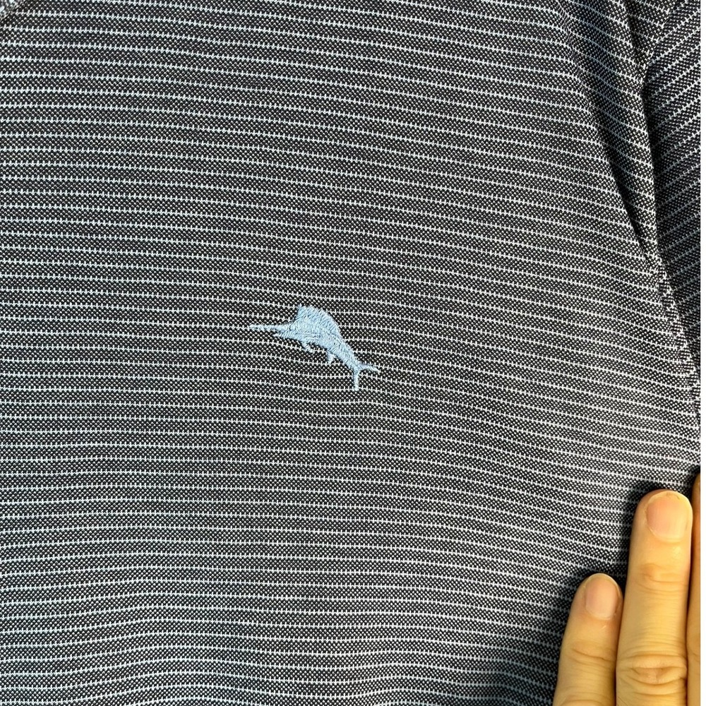 Tommy Bahama Polo Shirt Mens XL Blue New Striped Short Sleeve Marlin Logo - Picture 3 of 6